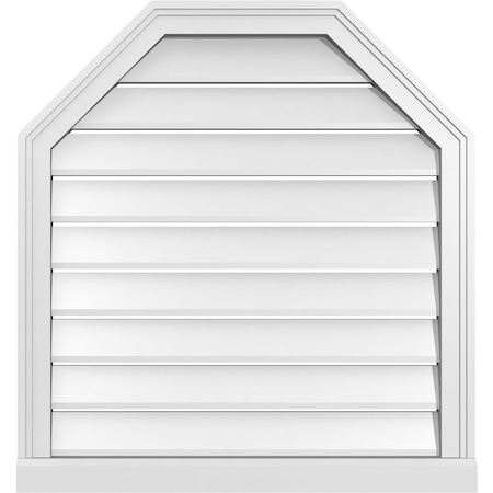 Ekena Millwork Octagonal Top Surface Mount PVC Gable Vent w/ 2"W x 2"P Brickmould Sill Frame, 28"W x 30"H GVPOT28X3003SF